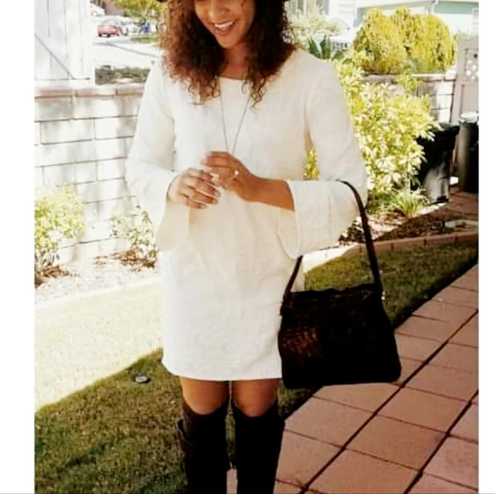 Juicy Couture ivory bell sleeved mini dress size M